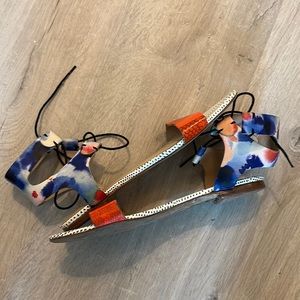 Loeffler Randall Ankle-Tie Sandals